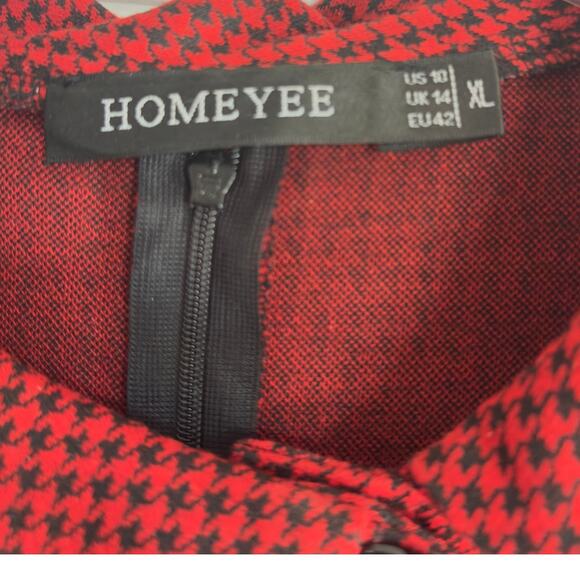 HOMEYEE Black and Red Dress Size 10 - Picture 3 of 5
